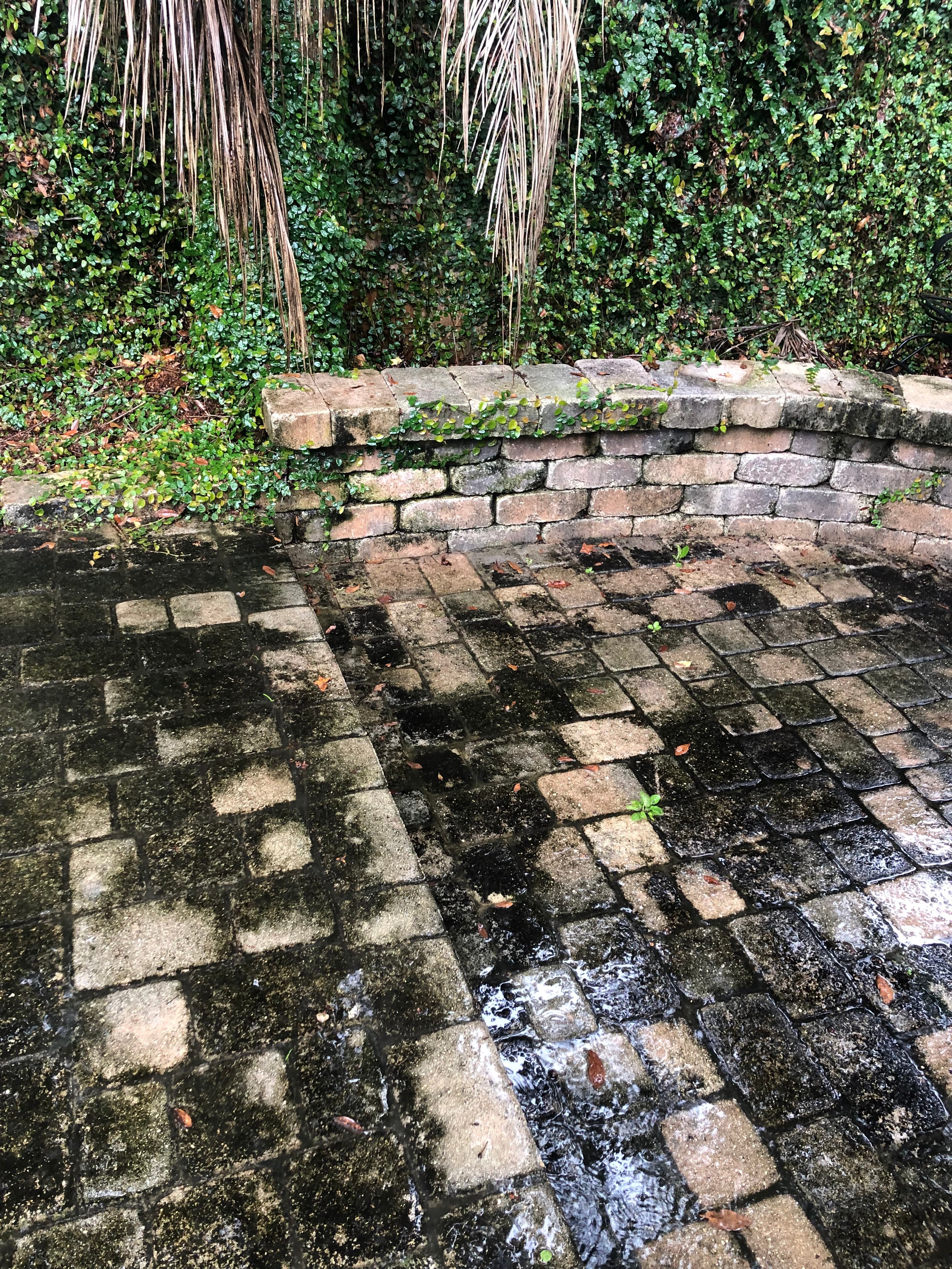Patio before cleaning