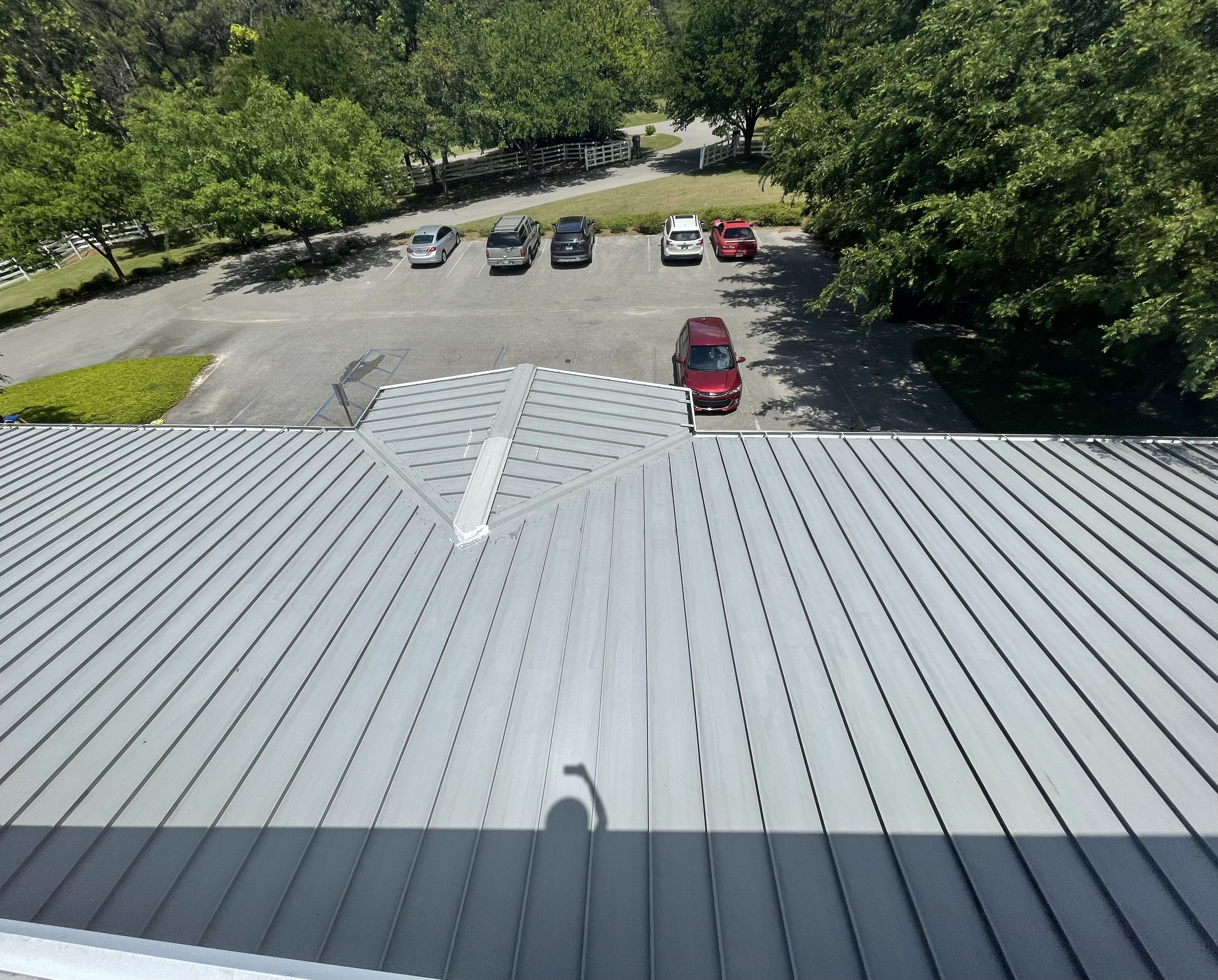 Pressure washing in action
