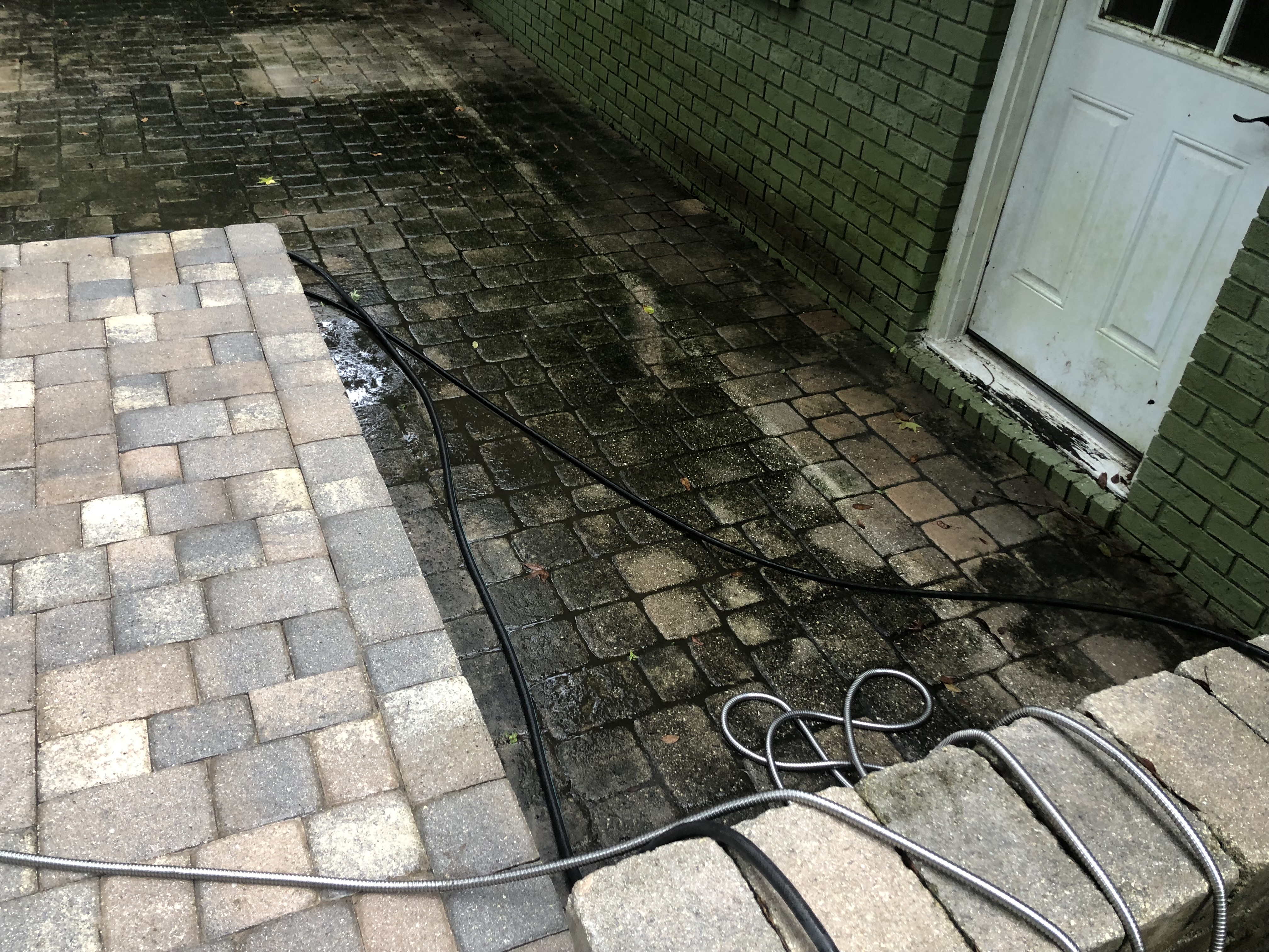 Patio Cleaning in Progress
